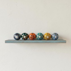 Lot de 6 bouchons à vin décoratifs, multicolores, idéals pour offrir, réutilisables, en céramique.