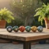 Lot de 6 bouchons à vin décoratifs, multicolores, idéals pour offrir, réutilisables, en céramique.