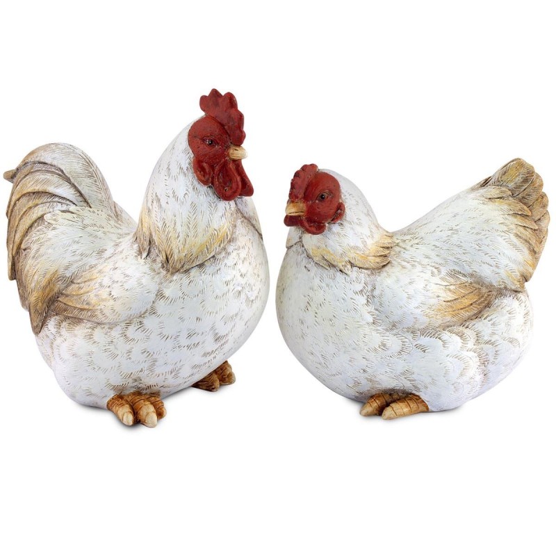 Coq et grande poule comprend 2 unités de figurines d'animaux collection rustique