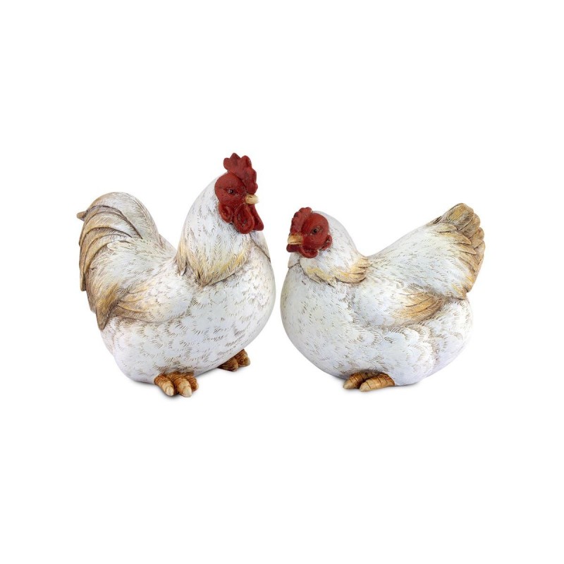 Petite figurine de coq et de poule comprend 2 unités de figurines d'animaux collection rustique