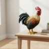 Figurine décorative rustique en forme de coq pour la maison - Décoration animalière en résine - Style campagnard -