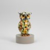 Figurine de hibou en résine, design multicolore, idéale pour la décoration intérieure, cadeau original et élégant.