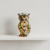 Figurine de hibou en résine, design multicolore, idéale pour la décoration intérieure, cadeau original et élégant.