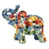 Figurine d'éléphant en résine multicolore - Pop Art moderne pour objets de collection et décoration intérieure
