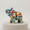 Figurine d'éléphant en résine multicolore - Pop Art moderne pour objets de collection et décoration intérieure