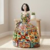 Figurine décorative Pop Art Menina - Sculpture moderne en résine pour la maison et le bureau - Design multicolore