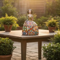 Figurine décorative Pop Art Menina - Sculpture moderne en résine pour la maison et le bureau - Design multicolore