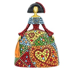 Figurine décorative Pop Art Menina - Sculpture moderne en résine multicolore - Art contemporain pour la maison et le bureau