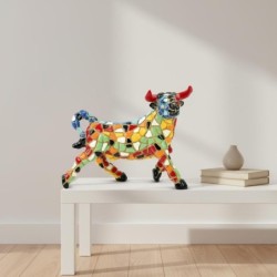 Figurine décorative Taureau Pop Art, Sculpture Animalière, Art Moderne pour la Maison, Style Contemporain, Cadeau Original