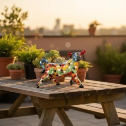 Figurine décorative Taureau Pop Art, Sculpture Animalière, Art Moderne pour la Maison, Style Contemporain, Cadeau Original