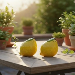 Salière et poivrière en céramique motif citron, décoration de cuisine originale, cadeau créatif, accessoire de table moderne