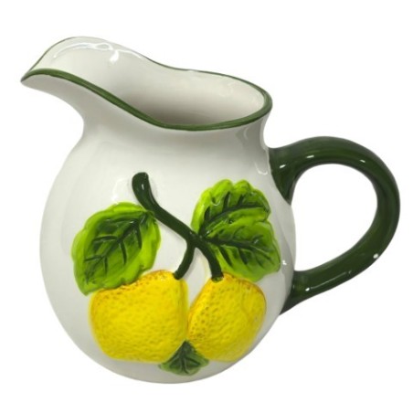 Pichet à citron décoratif en céramique, design méditerranéen, carafe à eau pour cuisine et salle à manger, cadeau original