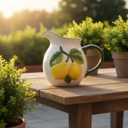 Pichet à citron décoratif en céramique, design méditerranéen, carafe à eau pour cuisine et salle à manger, cadeau original