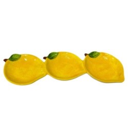 Assiette décorative en céramique motif citron pour cuisine et salle à manger - Élégante et moderne - Idéale pour la