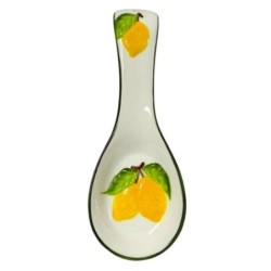 Repose-cuillère en céramique motif citron, accessoire décoratif pour ustensiles de cuisine