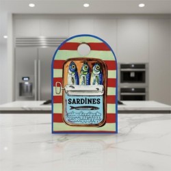 Planche à découper pour sardines, antidérapante, résistante à l'eau, idéale pour la cuisine, design marin, usage professionnel