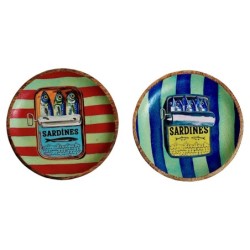 Assiette à sardines décorative, lot de 2, design nautique, idéale pour la cuisine et la salle à manger, accessoire