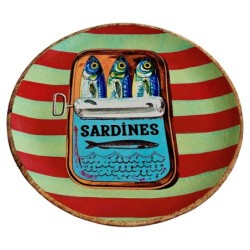 Assiette à sardines décorative pour la cuisine, design nautique, idéale pour la décoration intérieure et comme cadeau