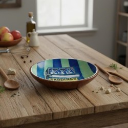 Bol décoratif en bois et résine, motif sardine - Idéal pour la cuisine et la maison - Style nautique