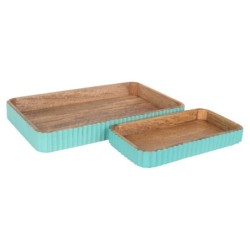 Lot de 2 plateaux décoratifs pour la maison, design élégant, idéal pour servir ou décorer, cadeau idéal.