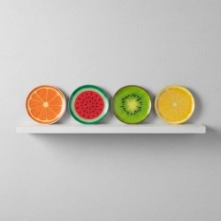 Petite assiette décorative fruits tropicaux - Lot de 4 - Idéal pour la décoration intérieure et les cadeaux originaux