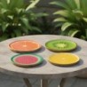 Petite assiette décorative fruits tropicaux - Lot de 4 - Idéal pour la décoration intérieure et les cadeaux originaux