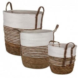 Paniers en osier | Lot de 2 paniers déco en osier, 40x31x39 cm