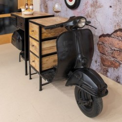 Comptoir de bar vintage | Meuble Console Trottinette Design Vintage, 105x130x68 cm