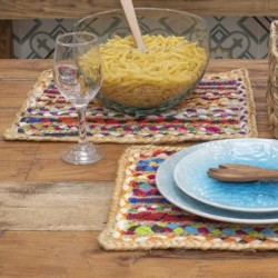 Set de Table Marron 70% Coton 30% Jute 1 * 30 * 42cm Set de 6 Unités Set de 6 U