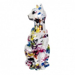 Figurine de chat multicolore en résine 10*25*10cm