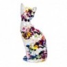 Figurine de chat multicolore en résine 10*25*10cm