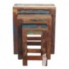 Tabouret Bois Marron 47 * 30 * 40cm Lot de 3 Unités Tabouret Lot de 3 U