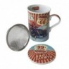 Mug Route 66 4 Unités en Porcelaine Multicolore 11 * 8 * 11cm Lot de 4 Unités Mug Verre