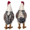 Figurine Poulet 2 Unités Résine Noire 20 * 8 * 17cm Ensemble de 2 Unités Figurine Animal