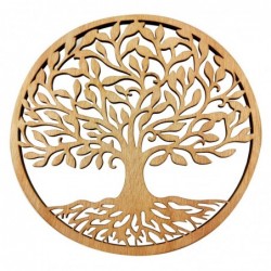 Pendentif Arbre de Vie Doré en Bois 30 * 1 * 30cm Pendentif