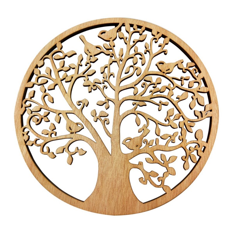 Pendentif Arbre de Vie Doré en Bois 30 * 1 * 30cm Pendentif