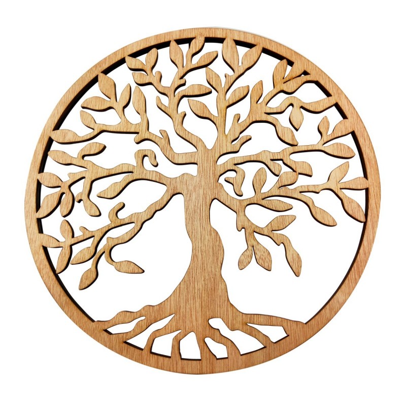 Pendentif Arbre de Vie Doré en Bois 30 * 1 * 30cm Pendentif