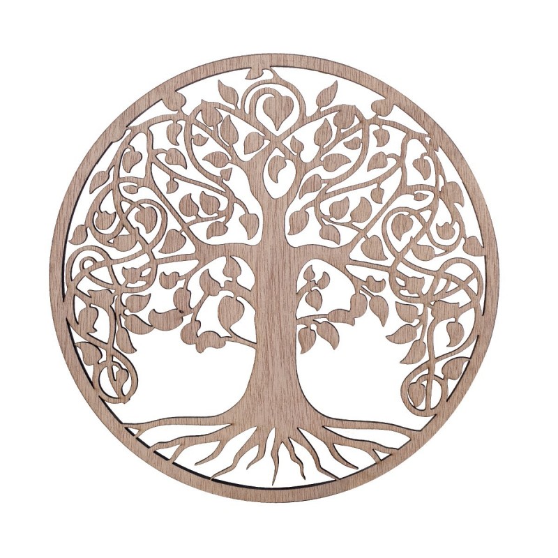 Pendentif Arbre de Vie Doré en Bois 30 * 1 * 30cm Pendentif