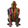 Figure de gorille de graffiti multicolore en résine 23 * 12 * 13cm Figure animale