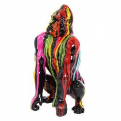 Figure de gorille de graffiti multicolore en résine 23 * 12 * 13cm Figure animale