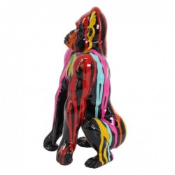 Figure de gorille de graffiti multicolore en résine 23 * 12 * 13cm Figure animale