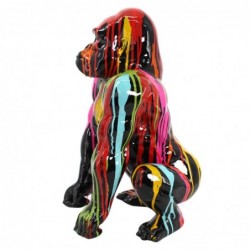 Figurine de gorille de graffiti multicolore en résine 45 * 26 * 27cm