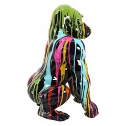 Figurine de gorille de graffiti multicolore en résine 45 * 26 * 27cm