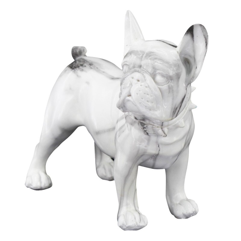 Figurine bouledogue français en résine blanche 19 * 10 * 23cm figurine chien