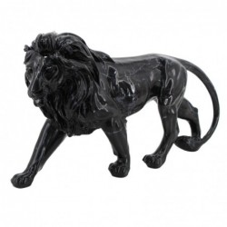 Figure de lion noir en résine 24 * 9 * 42cm Figure d'animal