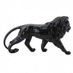 Figure de lion noir en résine 24 * 9 * 42cm Figure d'animal