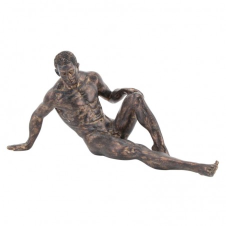 Figure d'homme assis en résine grise 17 * 11 * 33cm Figure de personne