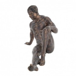 Figure d'homme assis en résine grise 17 * 11 * 33cm Figure de personne