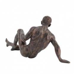 Figure d'homme assis en résine grise 17 * 11 * 33cm Figure de personne