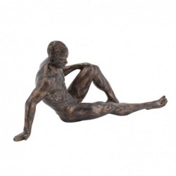 Figure d'homme assis en résine grise 17 * 11 * 33cm Figure de personne